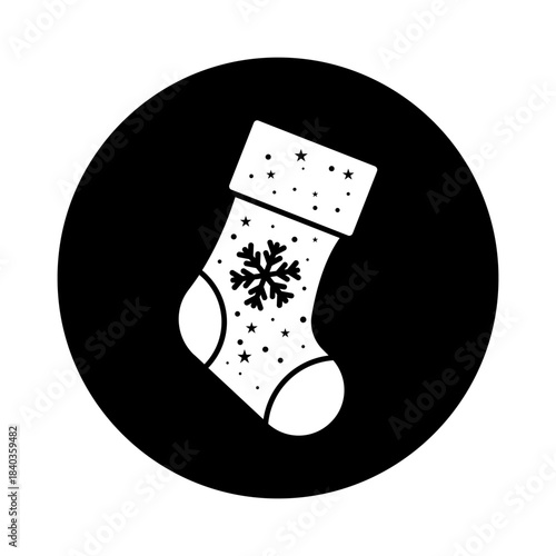 Single Christmas sock icon, holiday and gifts, Christmas sock vector icon set, vector graphics, editable stroke line sign, eps 10.