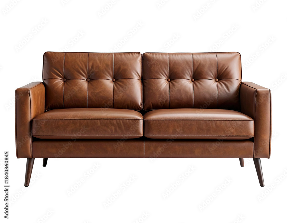 Fototapeta premium modern brown sofa isolated on transparent background 