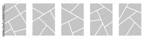 Set of vertical photo gallery mosaic collage