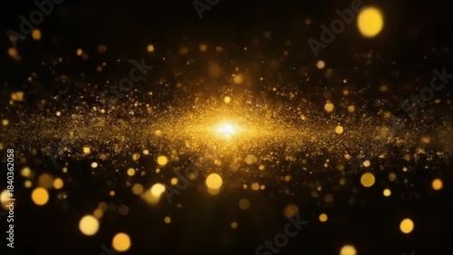 Golden Light Explosion - A Cosmic Dance of Particles.