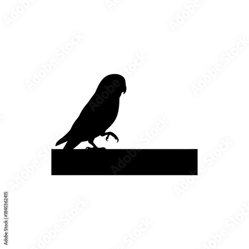 Budgie silhouette split ground dual balance vector illustration
