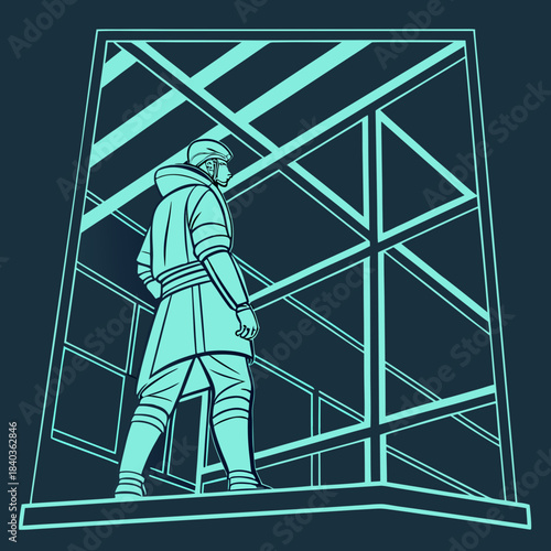 construction worker on the roof