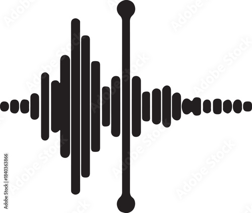 Black and white vector illustration of a microphone cable silhouette isolated on white, a close-up metal tool set equipment