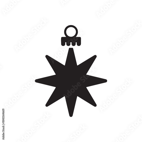 Star Ornament Silhouette: A minimalistic yet elegant depiction of a star-shaped ornament, perfect for adding a touch of festive flair to your designs. 