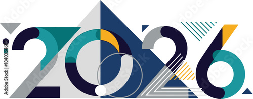 abstract blue background with arrows 2026 new year wishing