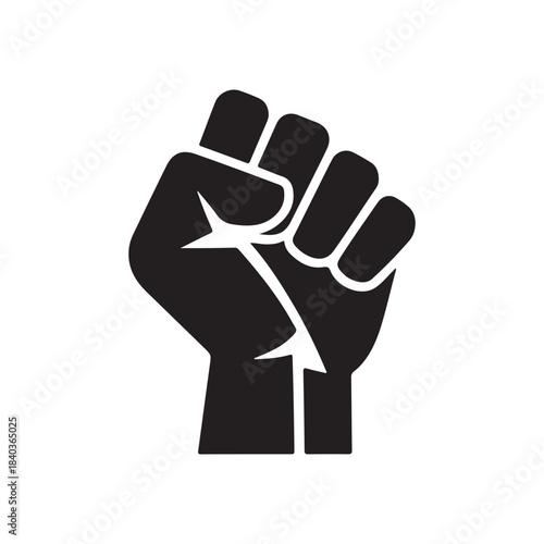 Fist Symbol: A powerful image of a clenched fist, symbolizing strength, solidarity, and the fight for justice, with a clean and impactful design.