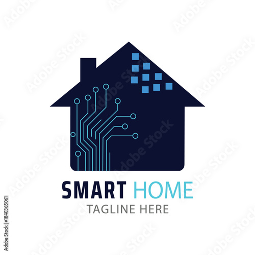Digital House Circuit Icon Design