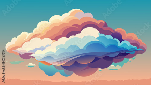 Very beautiful soft aerial view of floating cloud layers in gentle off-white tones, capturing the calm and airy feeling of the Cloud Dancer 2026 color trend for serene atmospheric designs.