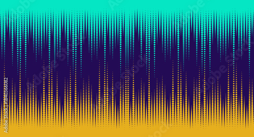 Contrast orange and cyan blue minimal halftone dots abstract retro background. Geometric minimal concept vector design