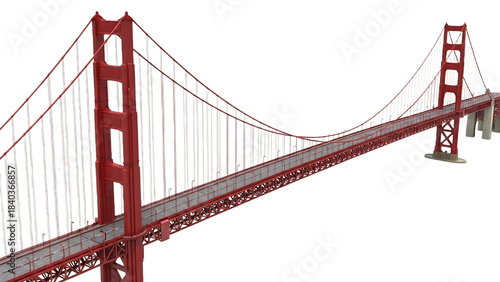 Iconic golden gate bridge structure against a on transport background