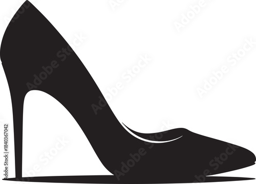 Black high heel shoe silhouette