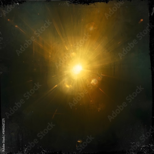 Golden Sunburst Light Rays Background - Abstract Radial Gradient Backdrop Template