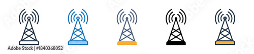 Wireless Network multiple style icons set design vector illustration. 