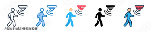 Motion Sensor multiple style icons set design vector illustration. 