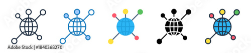 Network multiple style icons set design vector illustration. 