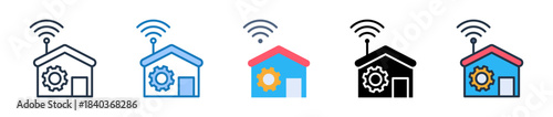 Home Automation multiple style icons set design vector illustration. 