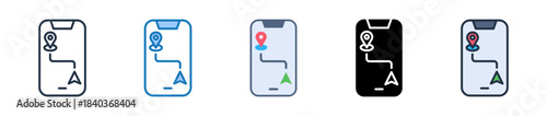 Device Tracking multiple style icons set design vector illustration. 