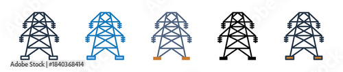 Power Grid multiple style icons set design vector illustration. 