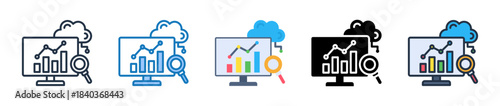 Iot Analytics multiple style icons set design vector illustration. 