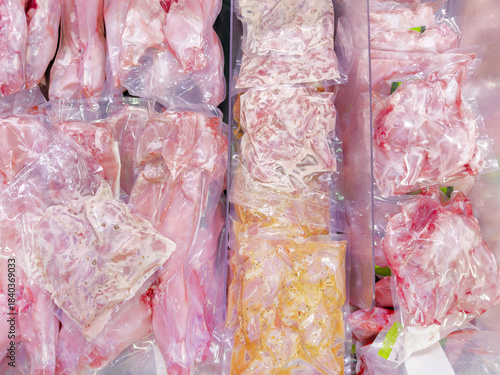  packet of meat (rabbit)at the supermarket	