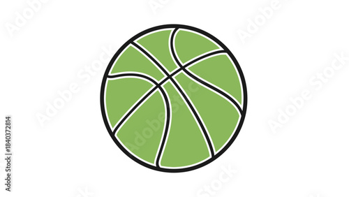Green Basketball Icon.