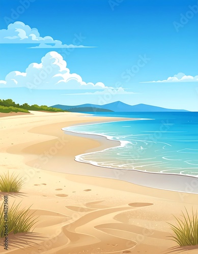 Wallpaper Mural Sunny beach scene Torontodigital.ca