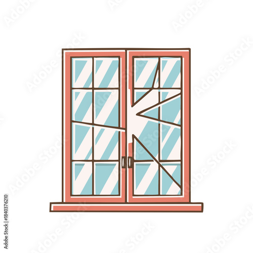 Broken Window Pane Damaged Glass Structure Home Renovation Repair