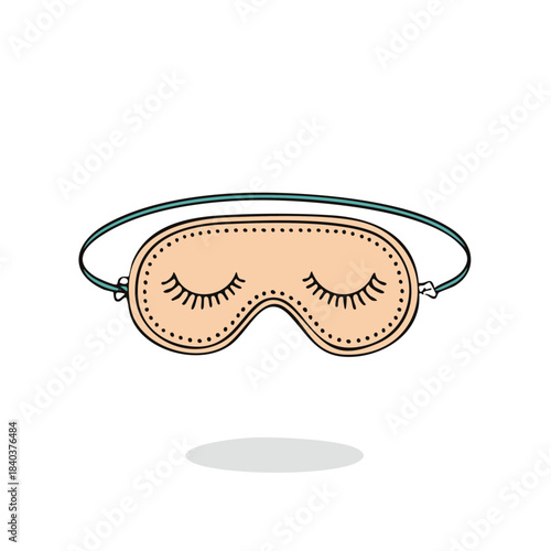 Sleeping eye mask with closed eyelashes graphic for restful slumber