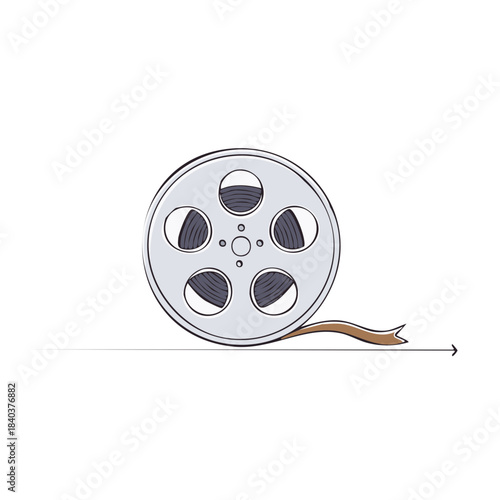 Movie film reel with film, illustration, movie industry, cinema, movie, film-making