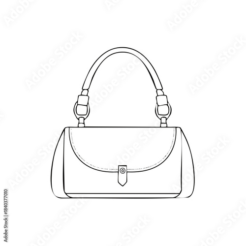 Elegant Shoulder Bag Line Art Fashion Accessory Simple Stylish Handbag Design