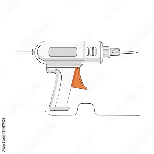 Soldering iron illustration. Welding instrument concept. Isolated tool for repair work and home workshop