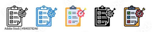 Project Goal multiple style icons set design vector illustration. 