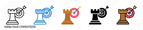 Target Plan multiple style icons set design vector illustration. 