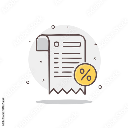 Sale Receipt with Percentage Discount Illustration Simple Purchase Invoice Promotion