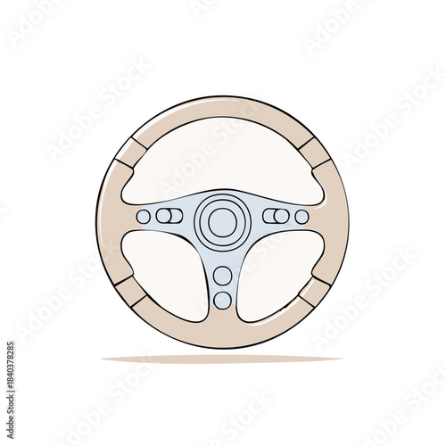 Vehicle Control Instrument Vintage Style Steering Wheel with Spokes Round Grip Design Auto Component Automotive Art