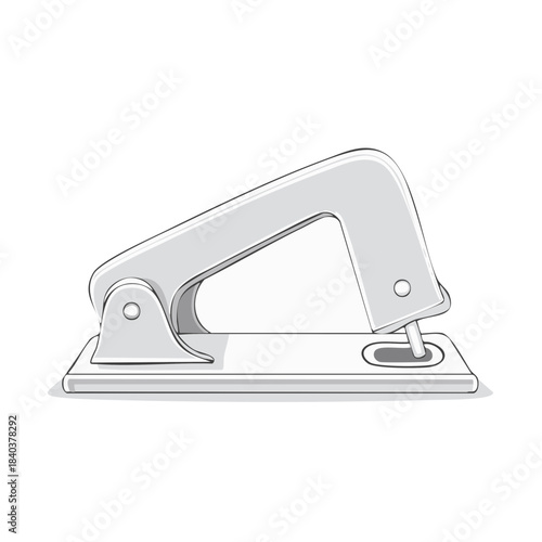 Paper Punch Illustration Stationery Tool Office Supply Handheld Metal Single Hole