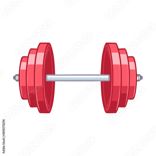 Red Dumbbell: Fitness Equipment for Strength Training, Gym Workouts, and Weightlifting Exercises
