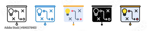 Strategic Plan multiple style icons set design vector illustration. 