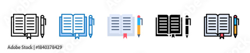 Journal multiple style icons set design vector illustration. 