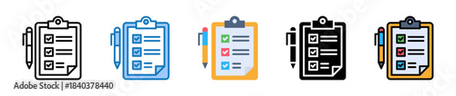 Meeting Note multiple style icons set design vector illustration. 
