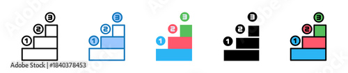 Steps multiple style icons set design vector illustration. 