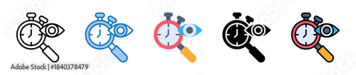 Time Tracking multiple style icons set design vector illustration. 