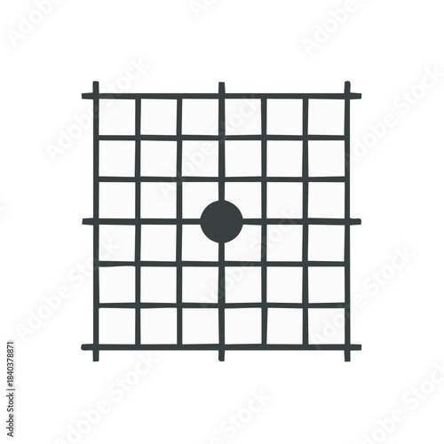 Go game board symbol icon simple illustration square grid black dot center boardgame traditional