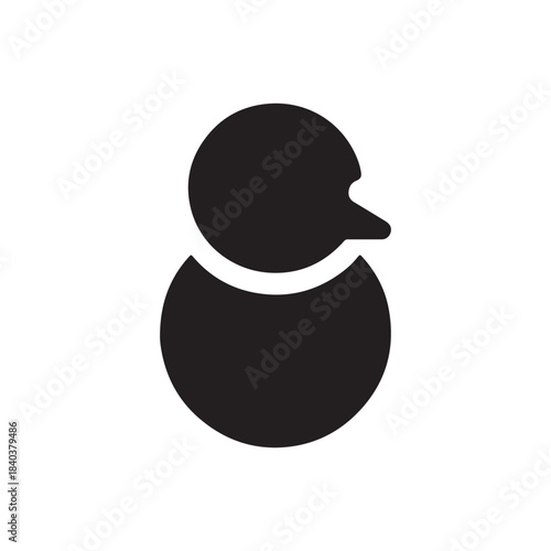 Minimalist Duck Illustration: Simple yet captivating illustration of a minimalist duck icon, presented in sleek black and white.