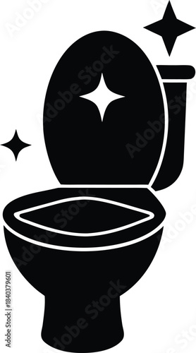 Sparkling Clean Toilet Silhouette Icon