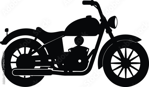 man riding a motorcycle on a white background in a simple vector illustration