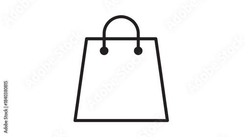A simple black outline drawing of a shopping bag with two handles isolated on transparent background silhouette high quality professional detailed modern elegant stylish clean crisp