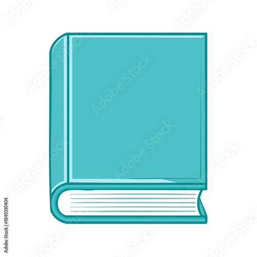 Blue bound book with white pages for education library or study resource icon illustration graphic element