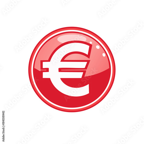 Free Download Glossy Red Euro Currency Symbol - Icon of European Finance, Payment, and Trading - GFXLoad