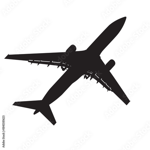 Airplane vector icon on white background flying in the sky